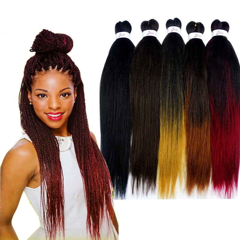 Long Straight Synthetic Fiber Cornrows Wig