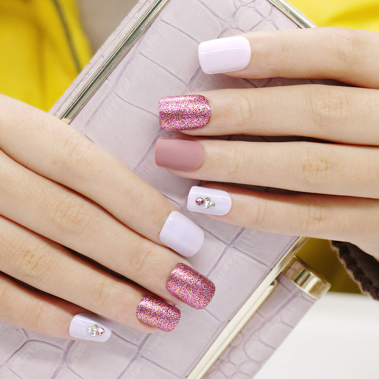 Matte metallic nude nails-3